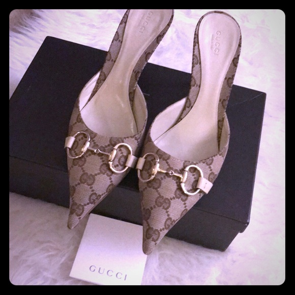 Gucci Guccissima pointed mules heels 8.5 - Picture 2 of 8